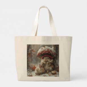 Cute Bunnie in Snow Winter Season Tote Bag