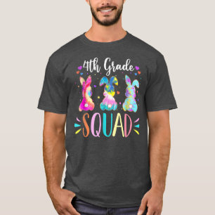 Cute Bunnies 4th Grade Teacher Squad Easter Day Ti T-Shirt