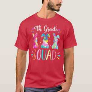 Cute Bunnies 4th Grade Teacher Squad Easter Day Ti T-Shirt