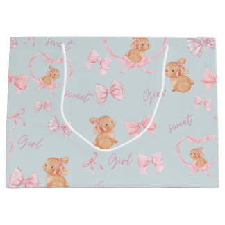 Cute Bunnies & Bows mint Gift Bag
