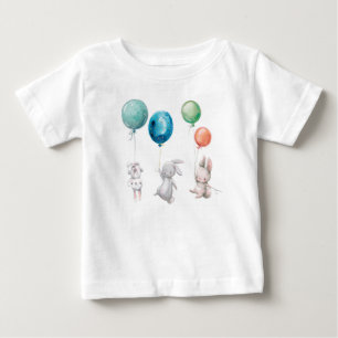 Cute Bunnies Bunny Balloons Custom Baby T-Shirt 