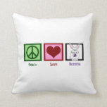 Cute Bunnies Cushion<br><div class="desc">A peace sign,  heart,  and an adorable pretty bunny. I love Easter and pet rabbits.</div>
