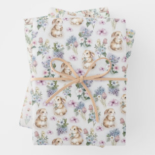CUTE BUNNIES EASTER  WRAPPING PAPER SHEET