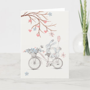 Cute bunnies. holiday card