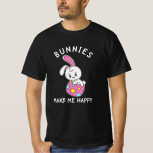 Cute Bunnies Make Me Happy Cute Easter Bunny T-Shirt