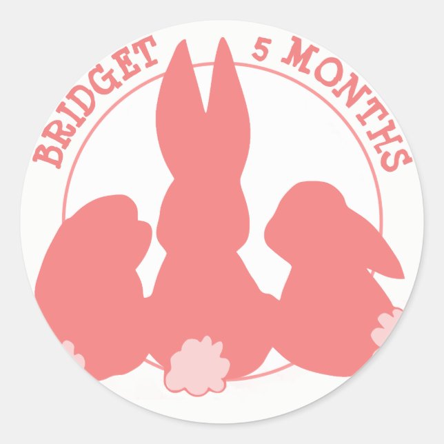 Cute Bunnies Monthly Milestone Sticker (Front)