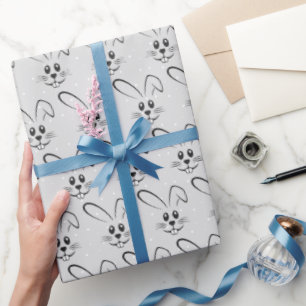 Cute Bunnies On Polka Dots Wrapping Paper