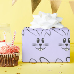 Cute Bunnies On Purple Wrapping Paper