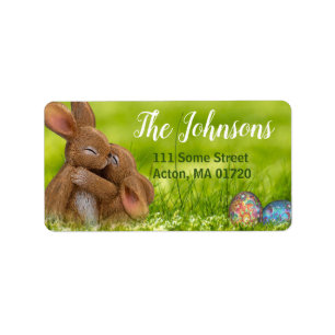 Cute Bunnies Personalised Easter Address Labels