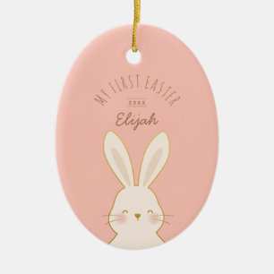 Cute Bunnies Personalised Easter Ceramic Tree Decoration