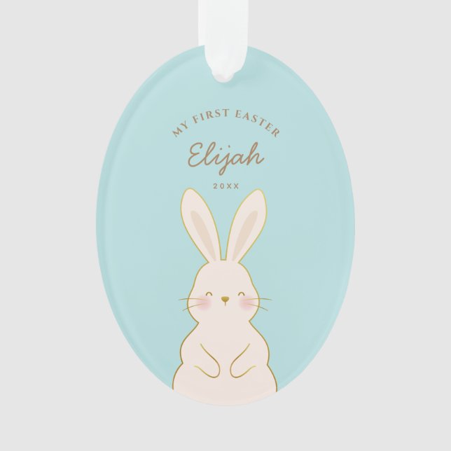 Cute Bunnies Personalised Easter Ornament (Front)
