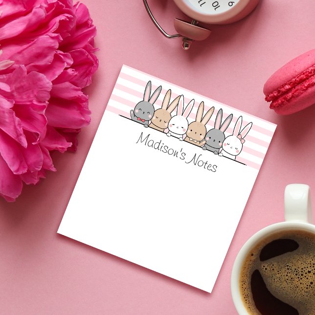 Cute Bunnies Personalised Notepad (Creator Uploaded)