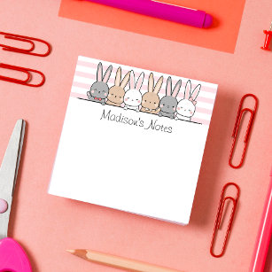 Cute Bunnies Personalised Post-it Notes