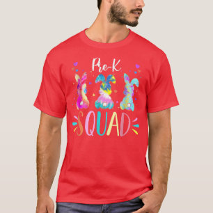Cute Bunnies Prek Teacher Squad Easter Day Tie Dye T-Shirt