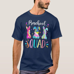 Cute Bunnies Preschool Teacher Squad Easter Day Ti T-Shirt
