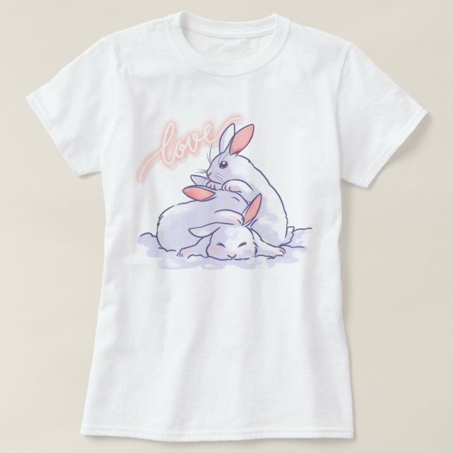 Cute Bunnies T-Shirt (Design Front)