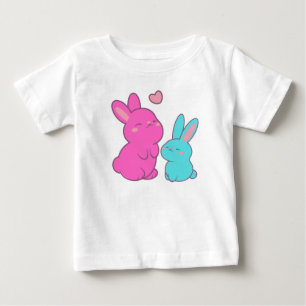 Cute Bunnies with Illustration Baby T-Shirt