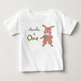 Cute Bunny 1st Birthday Baby T-Shirt