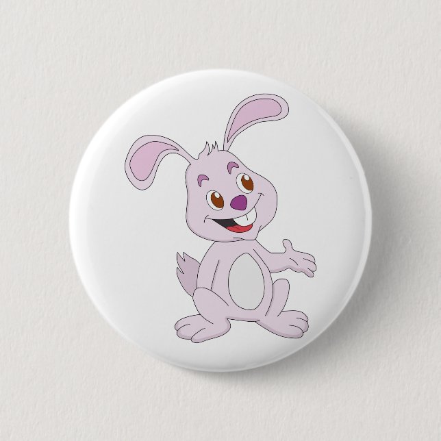 Cute Bunny 6 Cm Round Badge (Front)