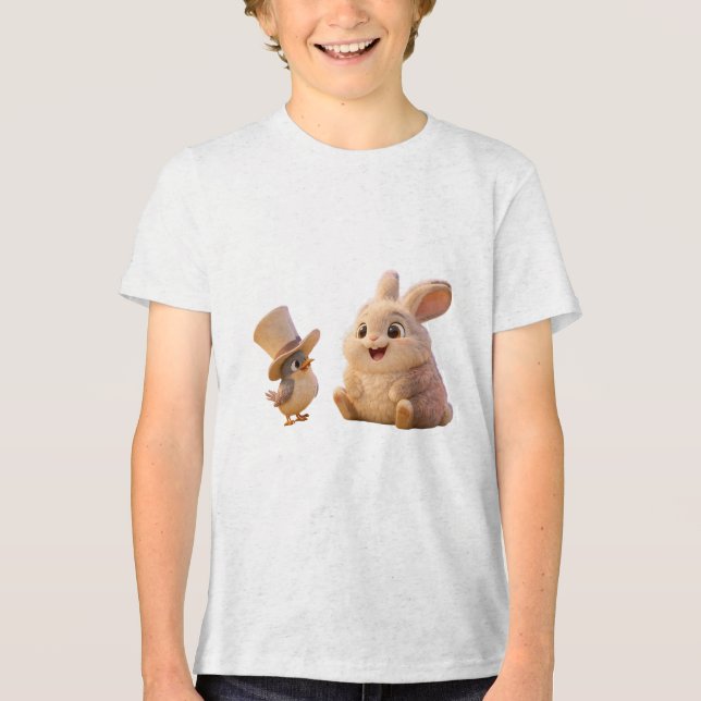 Cute Bunny and Bird with Top Hat (Front)