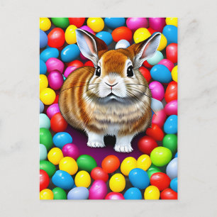 Cute Bunny and Jellybeans Postcard