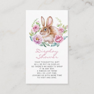 Cute Bunny and Pink Flowers Wreath Display Shower Enclosure Card