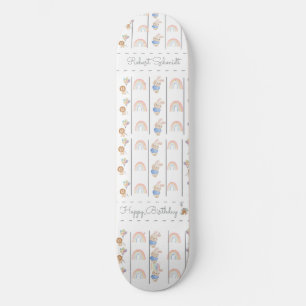 Cute bunny animals pastel skateboard