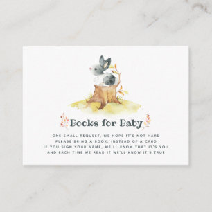 Cute Bunny Autumn - Fall Baby Shower Book Request Enclosure Card