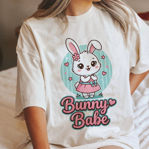 Cute Bunny Babe Kawaii Rabbit Pink Dress Graphic Tri-Blend Shirt