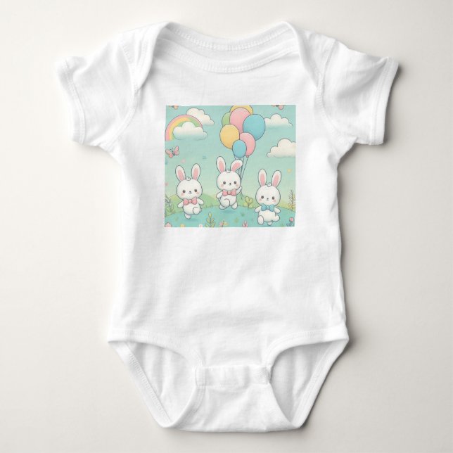 Cute bunny baby bodysuit (Front)