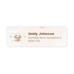 Cute bunny baby shower Etiqueta de remitente