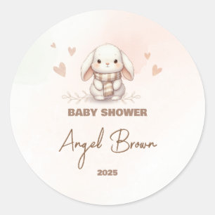 Cute Bunny Baby Shower Favor Sticker