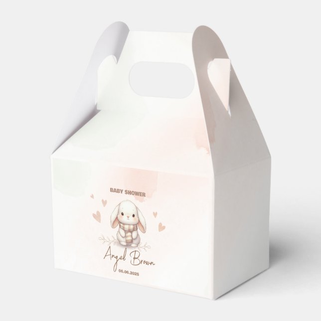 Cute Bunny Baby Shower  Favour Box (Front Side)