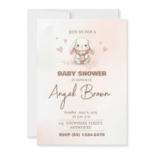 Cute bunny baby shower invitation