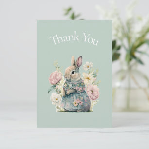 Cute Bunny Baby Shower Thank You Card