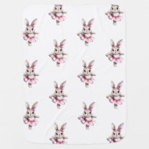 Cute Bunny Ballerina Watercolor Pink Tutu