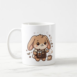 Cute Bunny Barista Coffee Clipart Mug