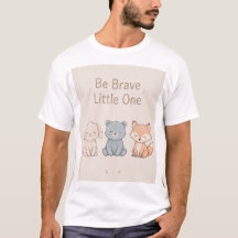 Cute Bunny Bear Fox Poster Be Brave Little One Kid