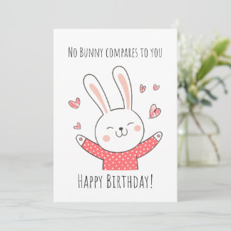 cute bunny birthday card 