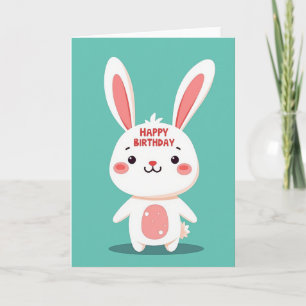 Cute Bunny Birthday Card