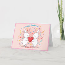 Cute Bunny Birthday Card