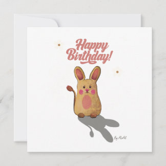 Cute Bunny Birthday Card by Alzart – Adorable and 