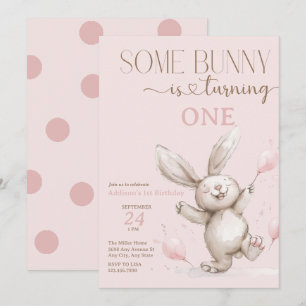 Cute Bunny Birthday Invitation