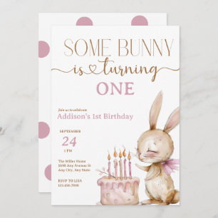 Cute Bunny Birthday Invitation