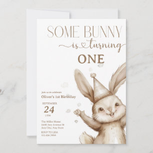 Cute Bunny Birthday Invitation