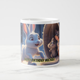 Cute Bunny Birthday Mug - Kids Personalised Gift 