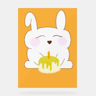 Cute Bunny Birthday Themed Poster