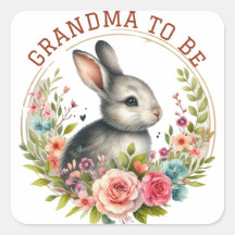 Cute Bunny Blossom Grandma To Be Announcement
