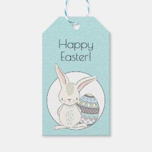 Cute Bunny Blue Easter Gift Tags