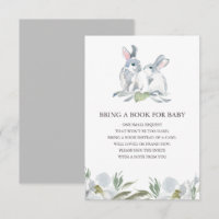 Cute Bunny Book For Baby Insert Card